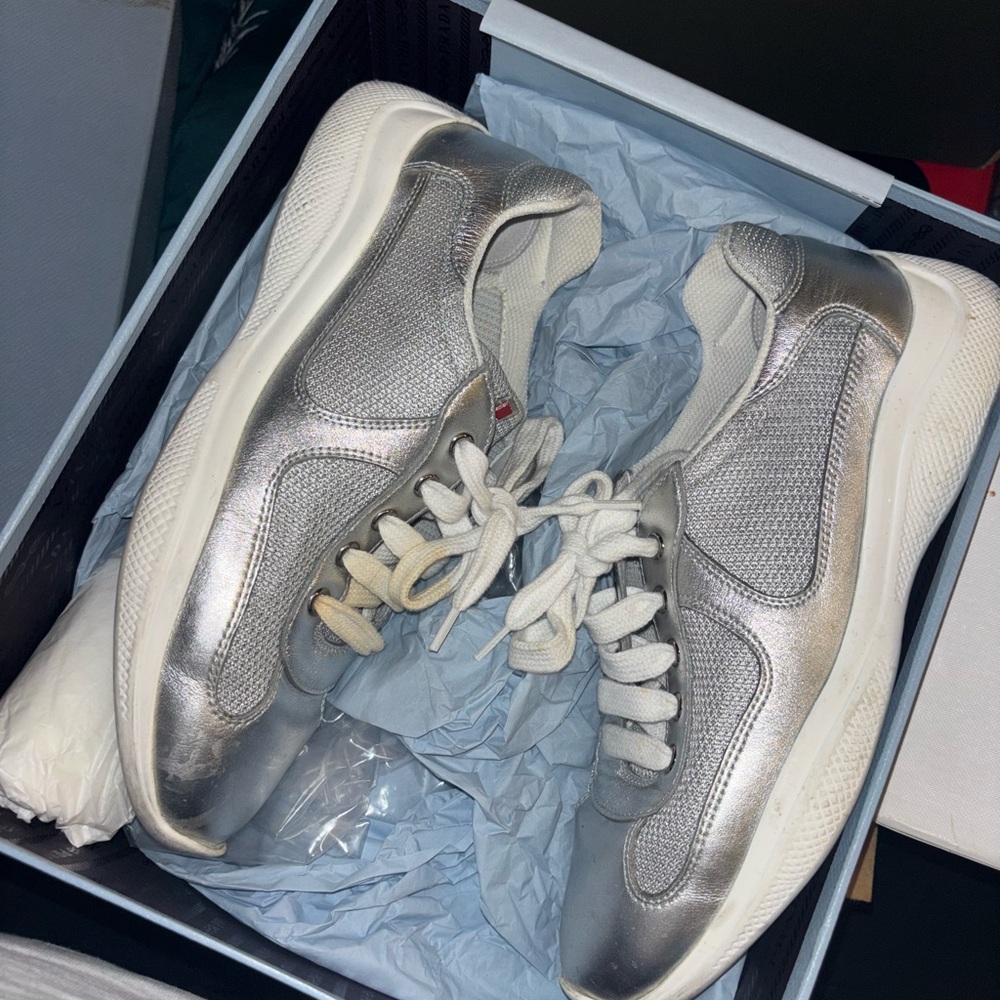 Prada Silver Women's Sneakers